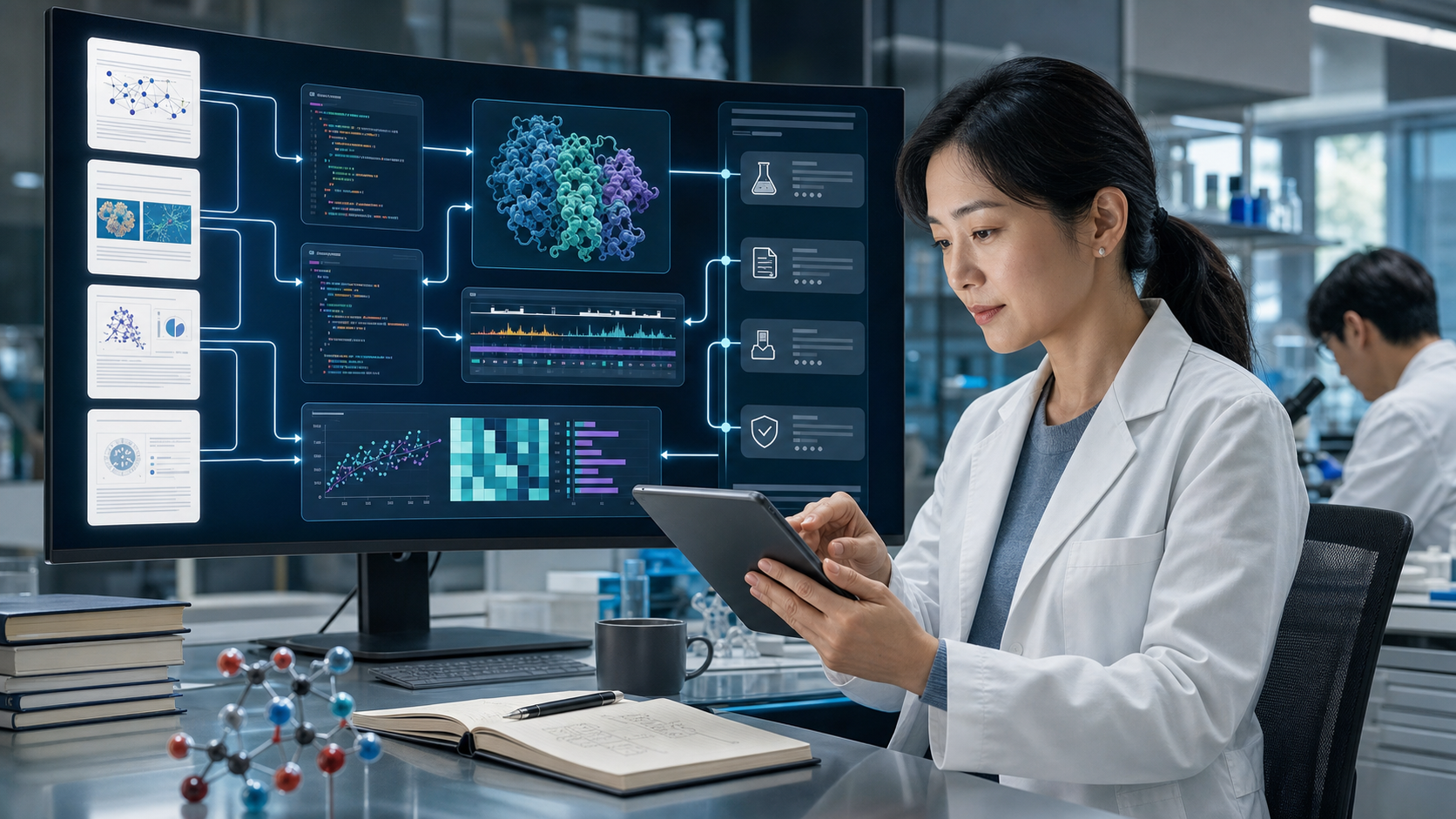 연구자가 Claude Science로 논문과 데이터 분석 결과를 검증하는 모습
